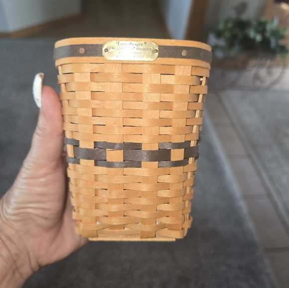 Longaberger Other - Longaberger Tan and Brown Woven Basket Miniature..